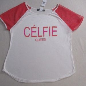 Women top 1X white short sleeves